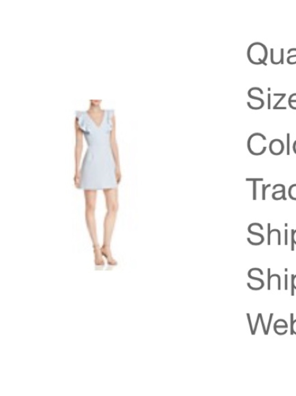 French Connection Whisper Ruffled V-Neck Mini Dress in light dream blue